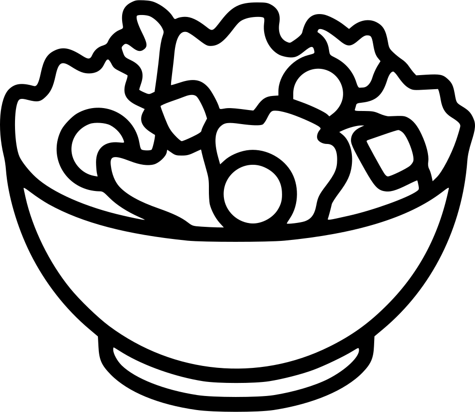 Black And White Clipart Salad - Salad Clipart Black And White, HD Png Download PNG with transparent background