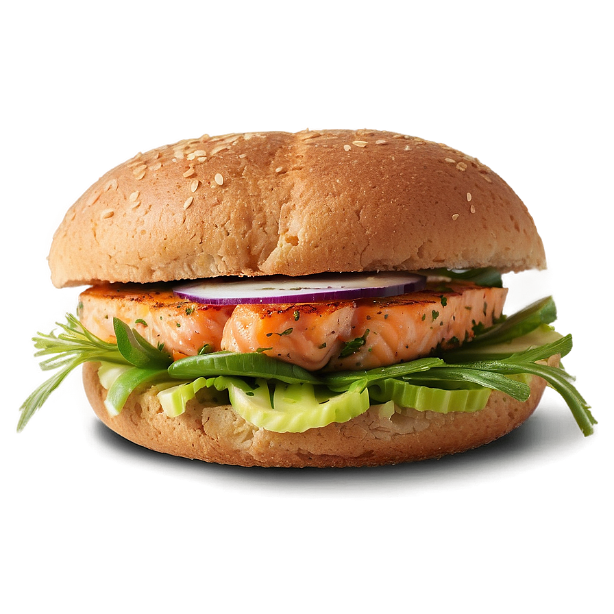 Salmon Burger With Dill Png 05242024