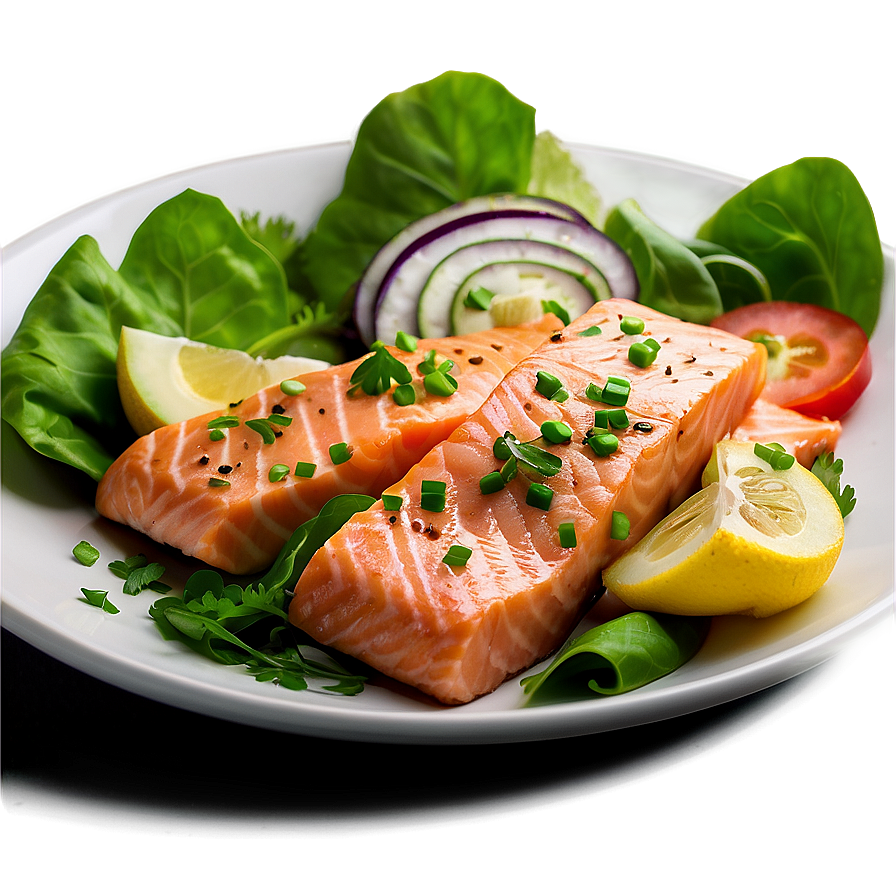 Salmon Salad Plate Png Apa