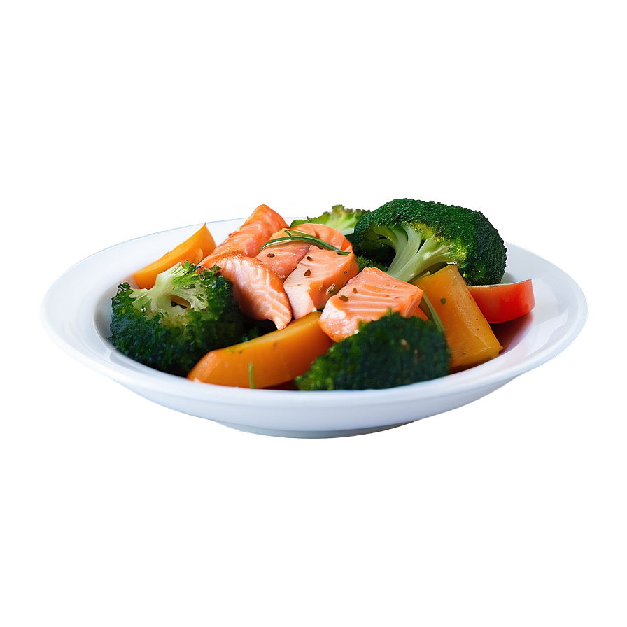 Salmon Vegetable Stir-fry Png Wce52