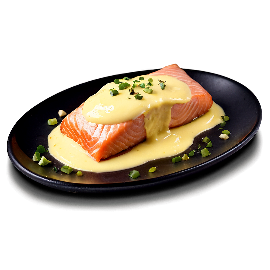 Salmon With Hollandaise Sauce Png Oex