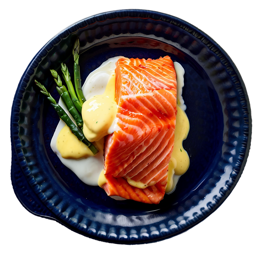 Salmon With Hollandaise Sauce Png Ueo