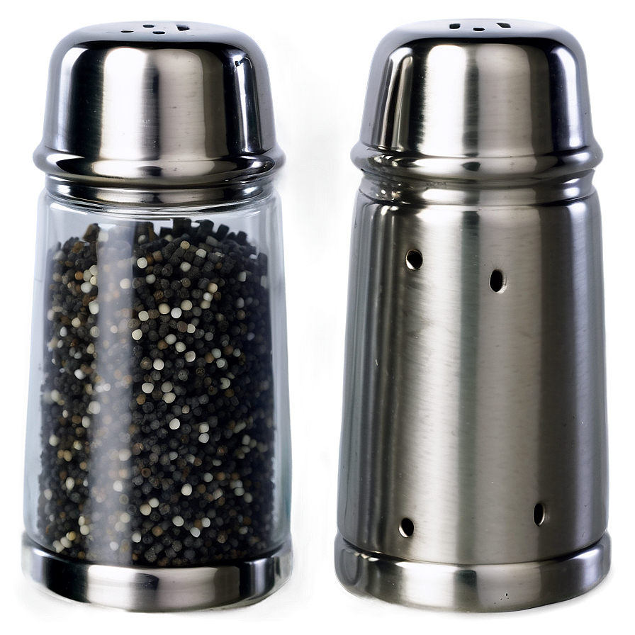 Salt And Pepper Set With Brushed Finish Png 06212024