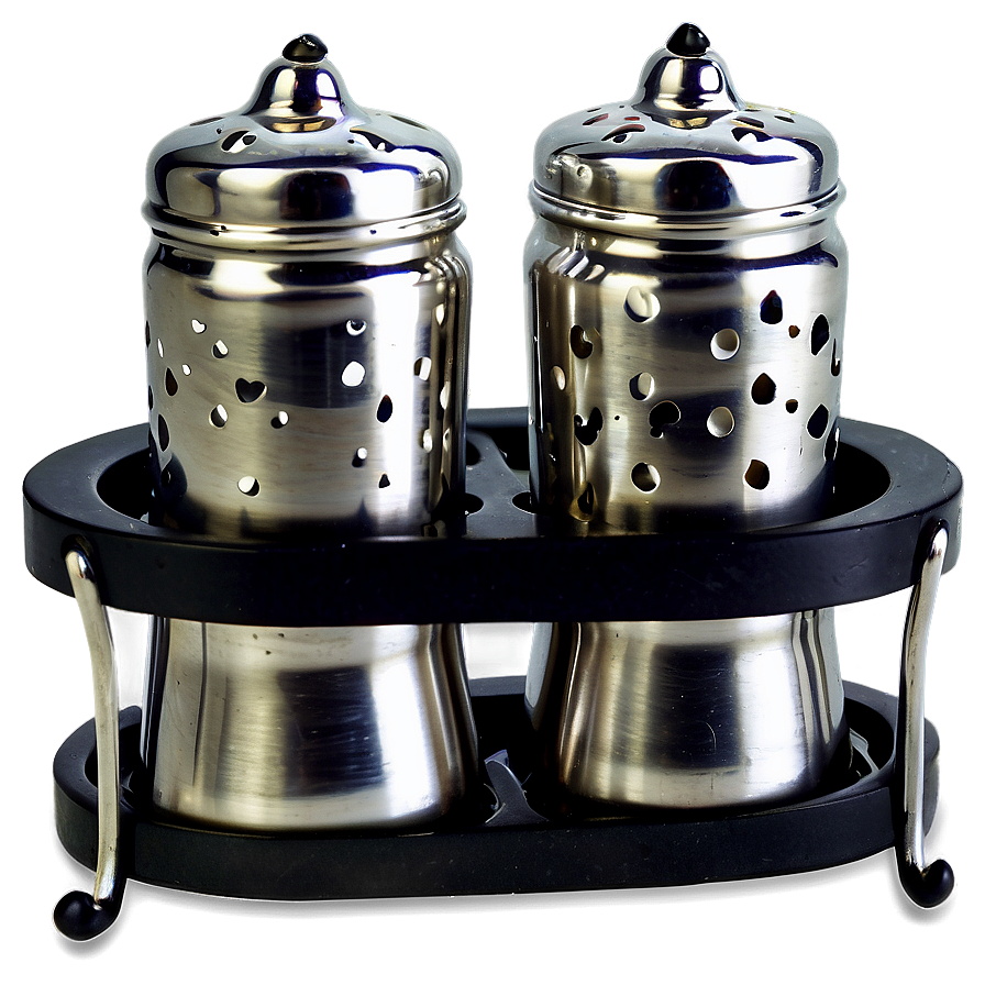 Salt And Pepper Shakers With Caddy Png 84