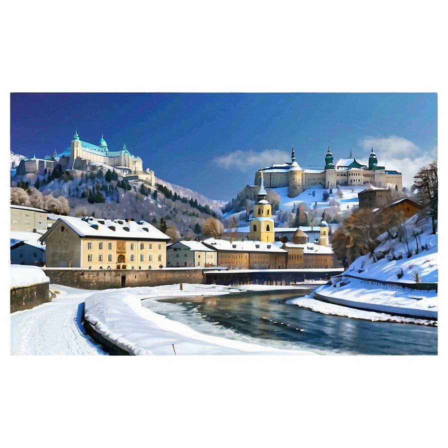 Salzburg Austria Winter Scene PNG ddj85 PNG with transparent background