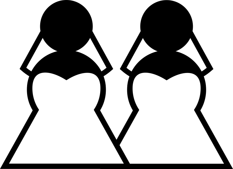 Two Brides Sign - Gay Wedding Couple Clipart, HD Png Download PNG with transparent background