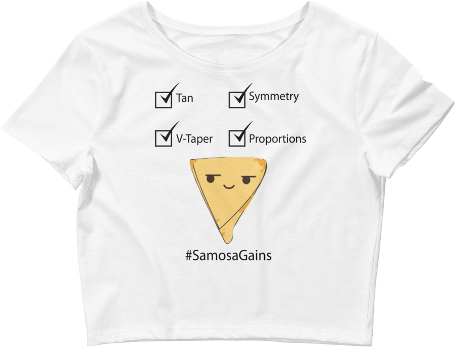 Samosa Gains Fitness Humor Crop Top