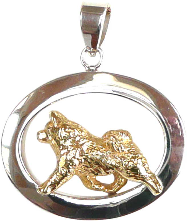 14k Gold Or Sterling Silver Samoyed In Glossy Oval - Locket, HD Png Download PNG image with a transparent background, free high-resolution download