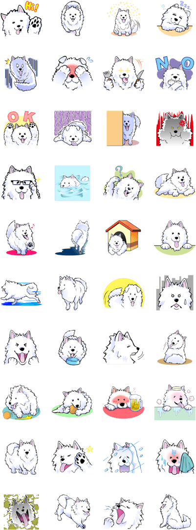 Samoyed Sticker Line, HD Png Download PNG image with a transparent background, free high-resolution download