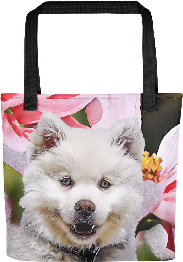 Samoyed Floral Tote Bag