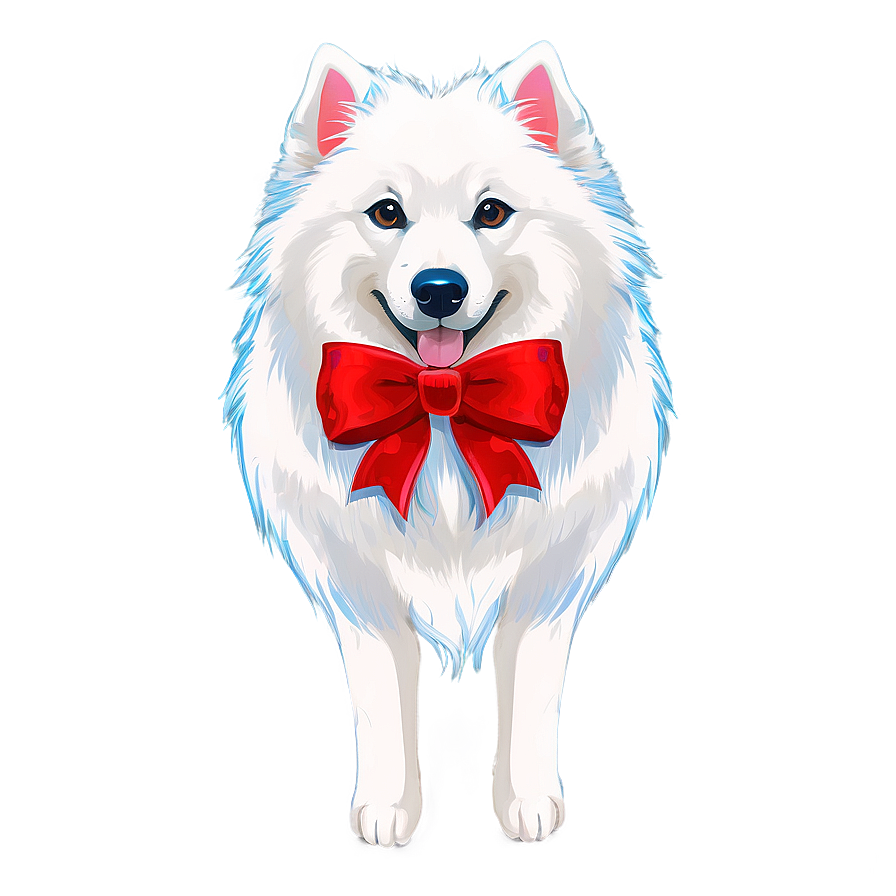 Samoyed With Festive Bow Png 47