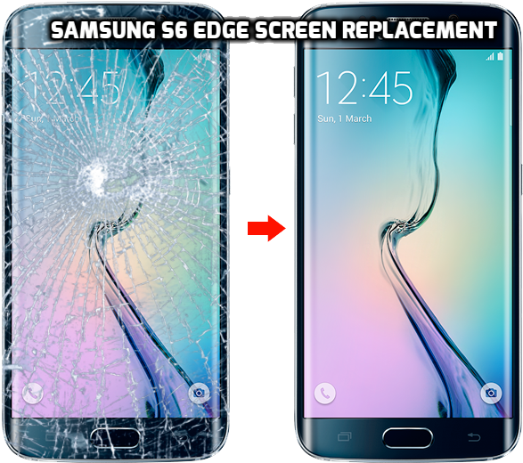 Samsung Galaxy S4 Screen Replacement London Uk - Black Samsung Galaxy S6 Edge, HD Png Download PNG with transparent background