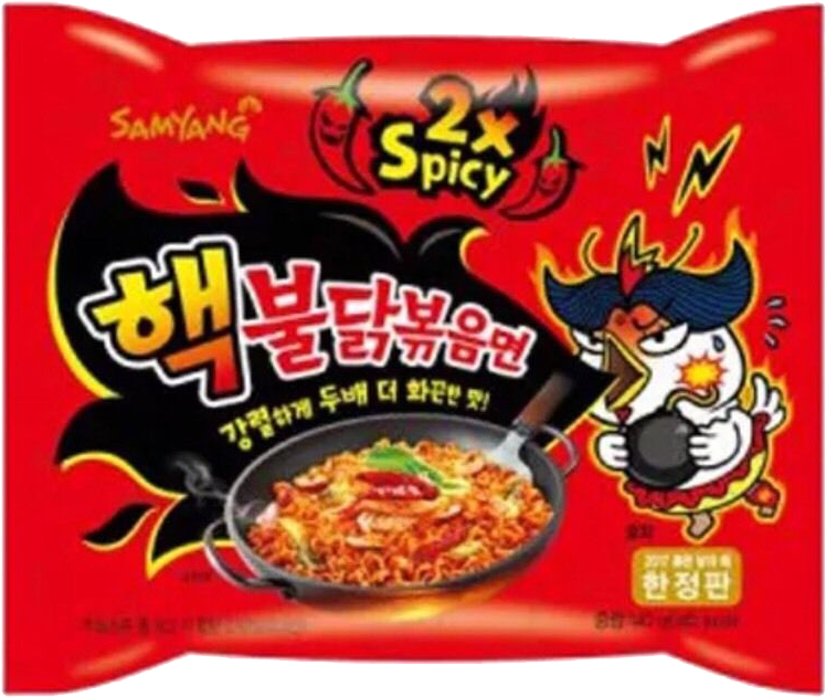 1 Pack Limited Edition Samyang 2x Spicy Hot - Hot Chicken Flavor Ramen 2x PNG image with a transparent background, free high-resolution download