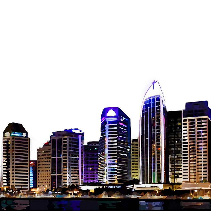 San Diego Cityscape Night Png 6