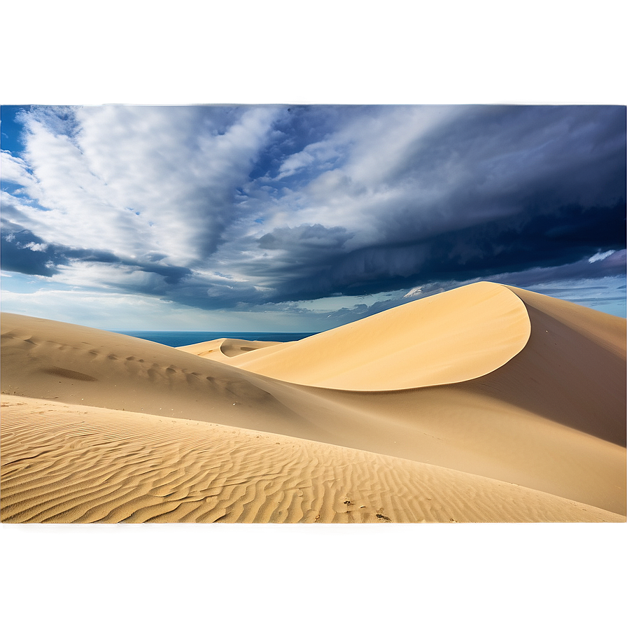 Sand Dunes And Dramatic Clouds Png Tvd