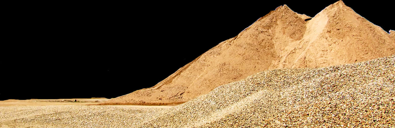 Sandand Gravel Pilesat Night PNG with transparent background