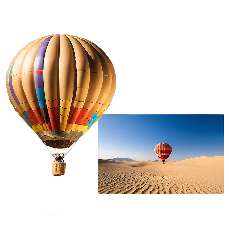 Sandy Desert Hot Air Balloon Png 06242024