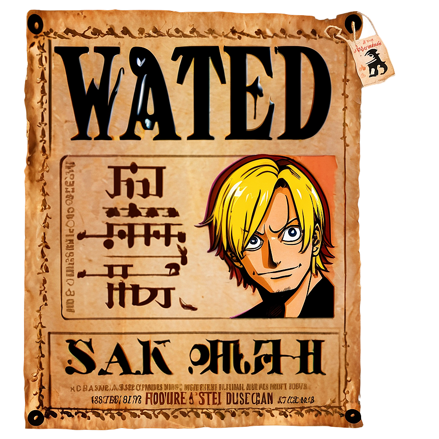 Sanji Wanted Poster Png Vfy8