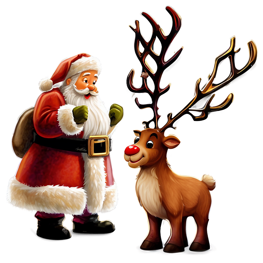 Santa And Reindeer Png 05212024