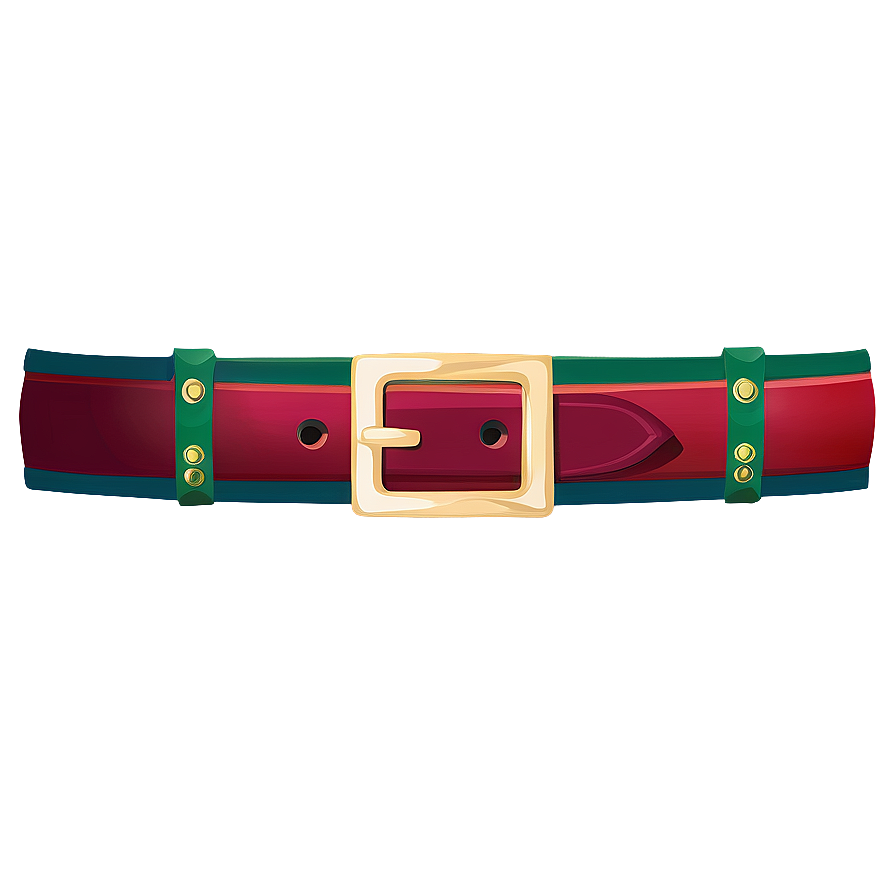 Santa Belt With Elves Motif Png Mtf