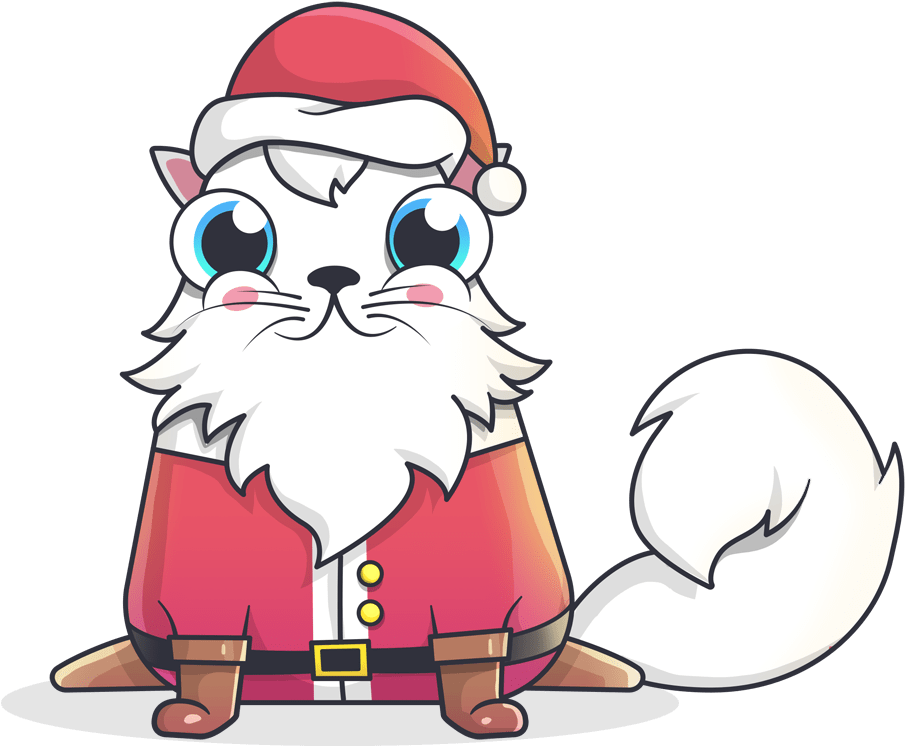 Santa_ Cat_ Cartoon_ Character