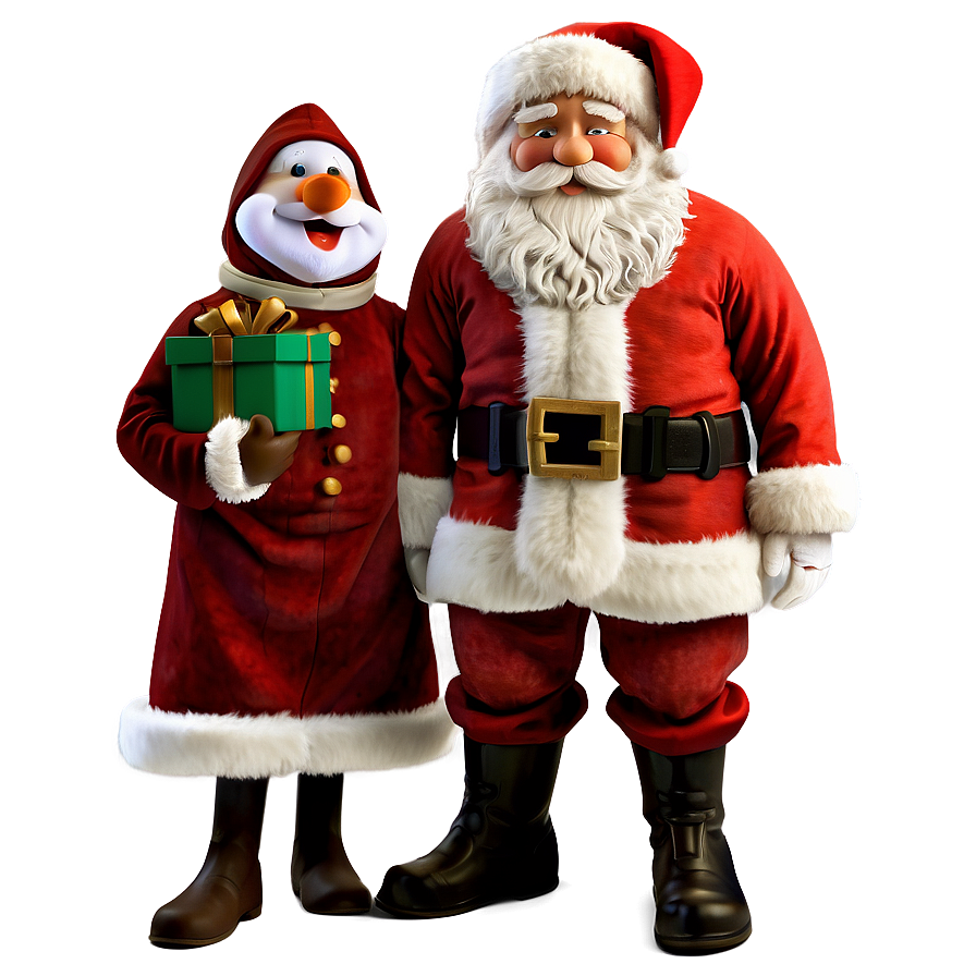 Santa Claus And Snowman Png Rfk