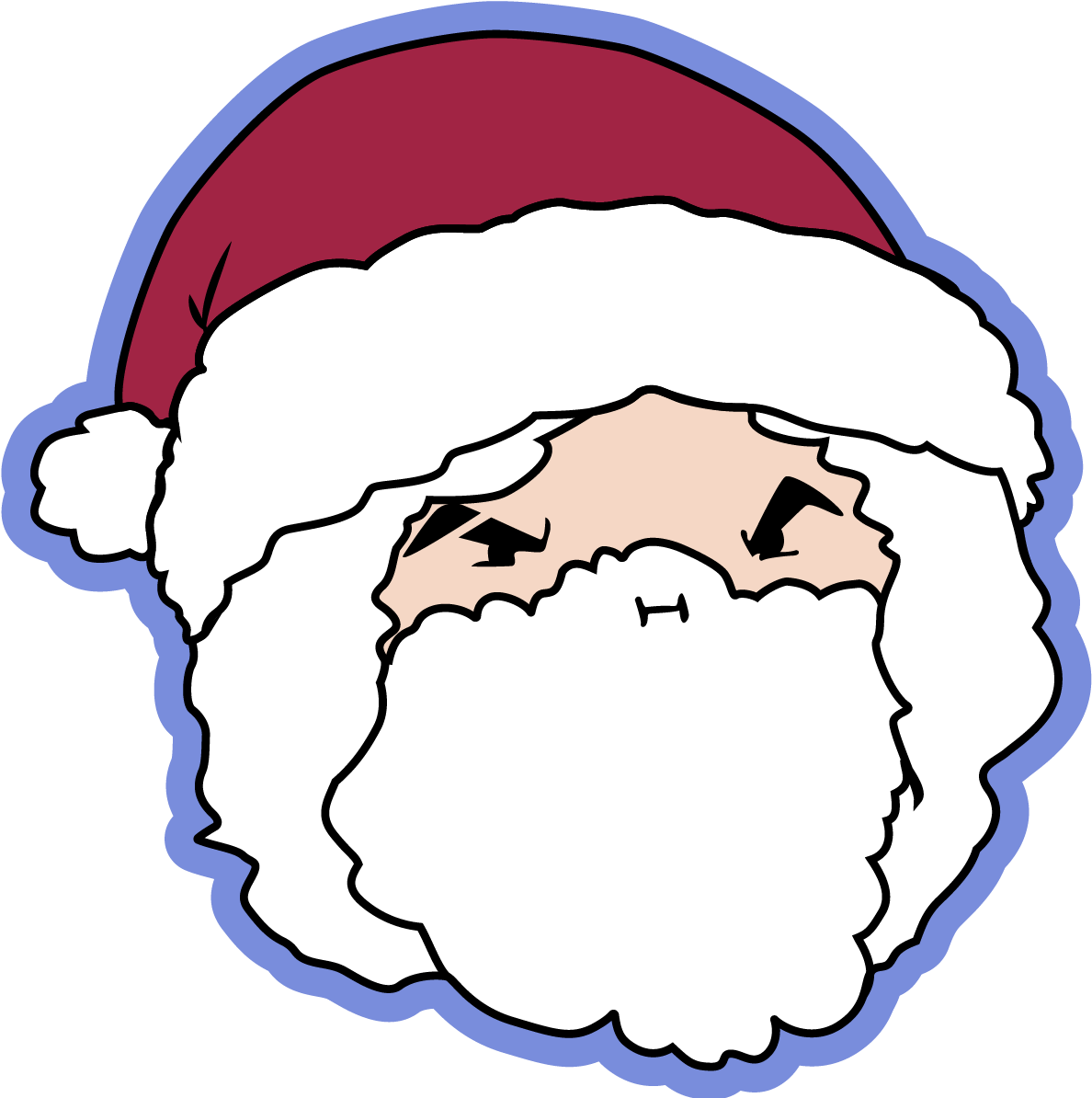 Santa Claus Cartoon Portrait PNG with transparent background