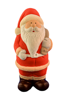 Santa Claus Figurine Black Background PNG with transparent background