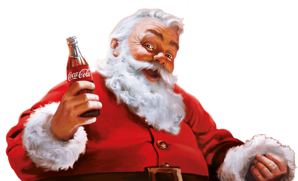 Santa Claus Holding Coca Cola Bottle