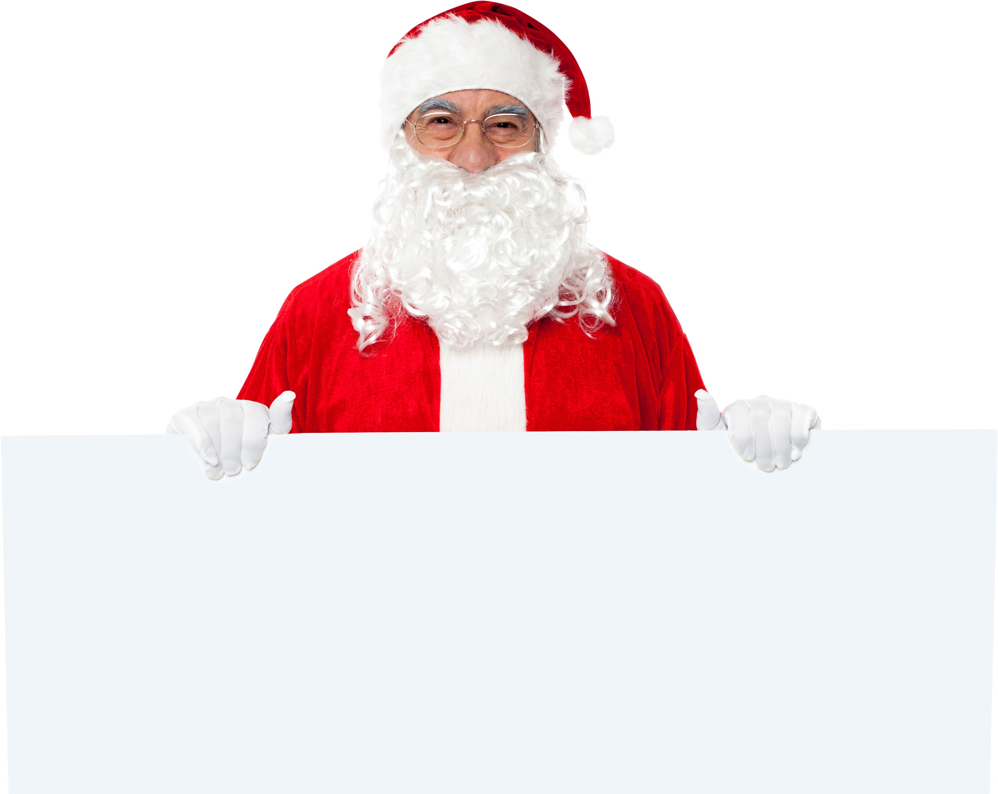 Santa Claus Holding Sign PNG with transparent background