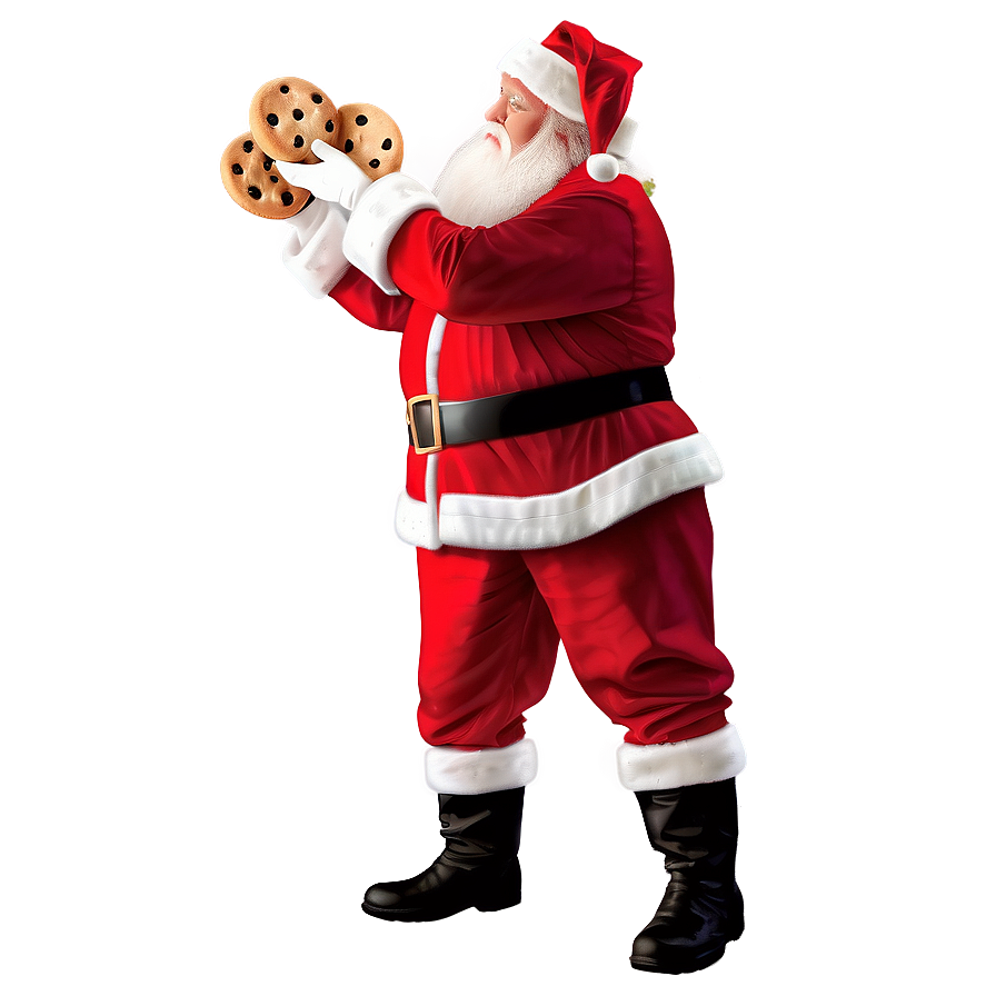 Santa Claus With Cookies Png Iru12