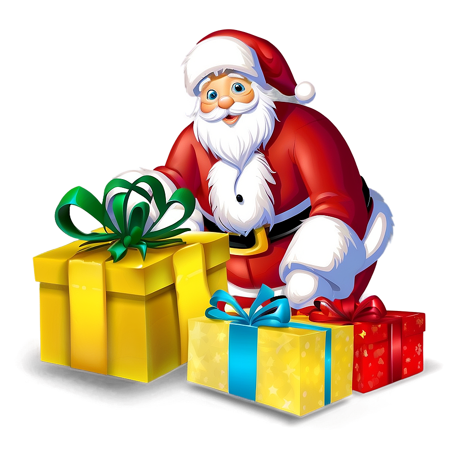 Santa Claus With Gifts Png Cmv