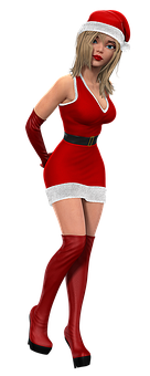 Santa Costume3 D Model PNG with transparent background