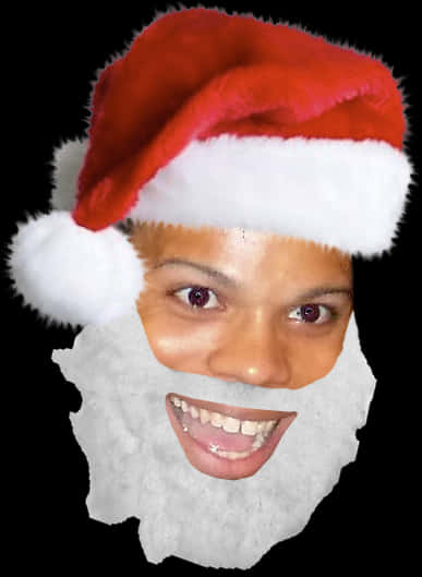 Santa Hat Smile Face Cutout