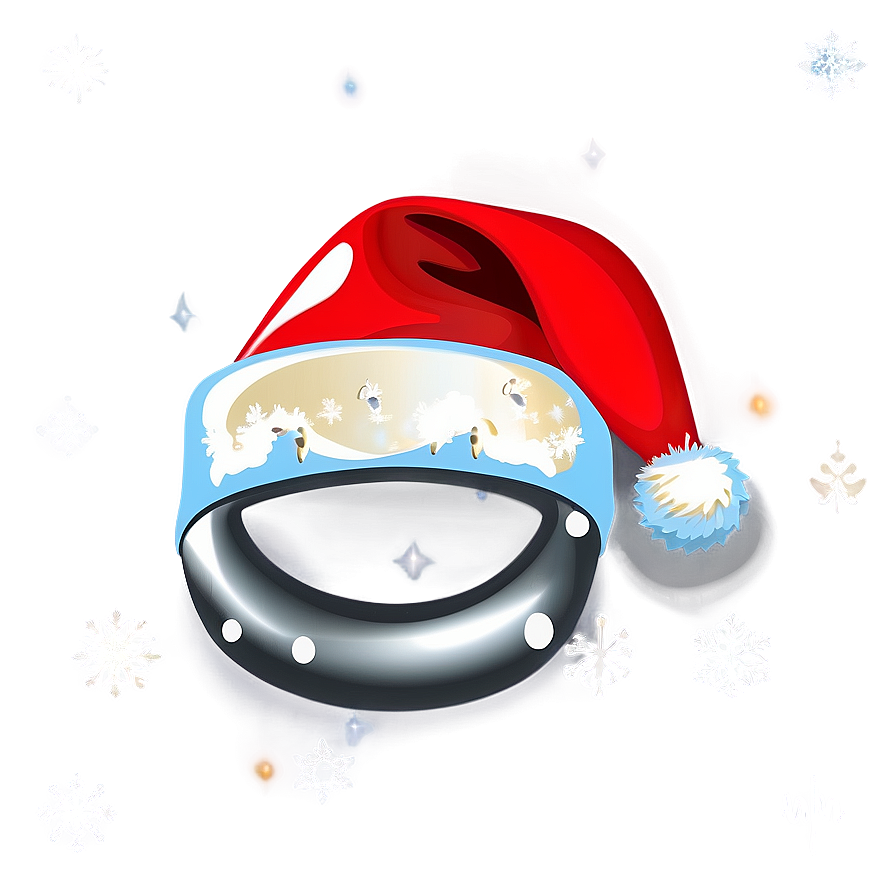 Santa Hat With Bells Vector Png 06282024