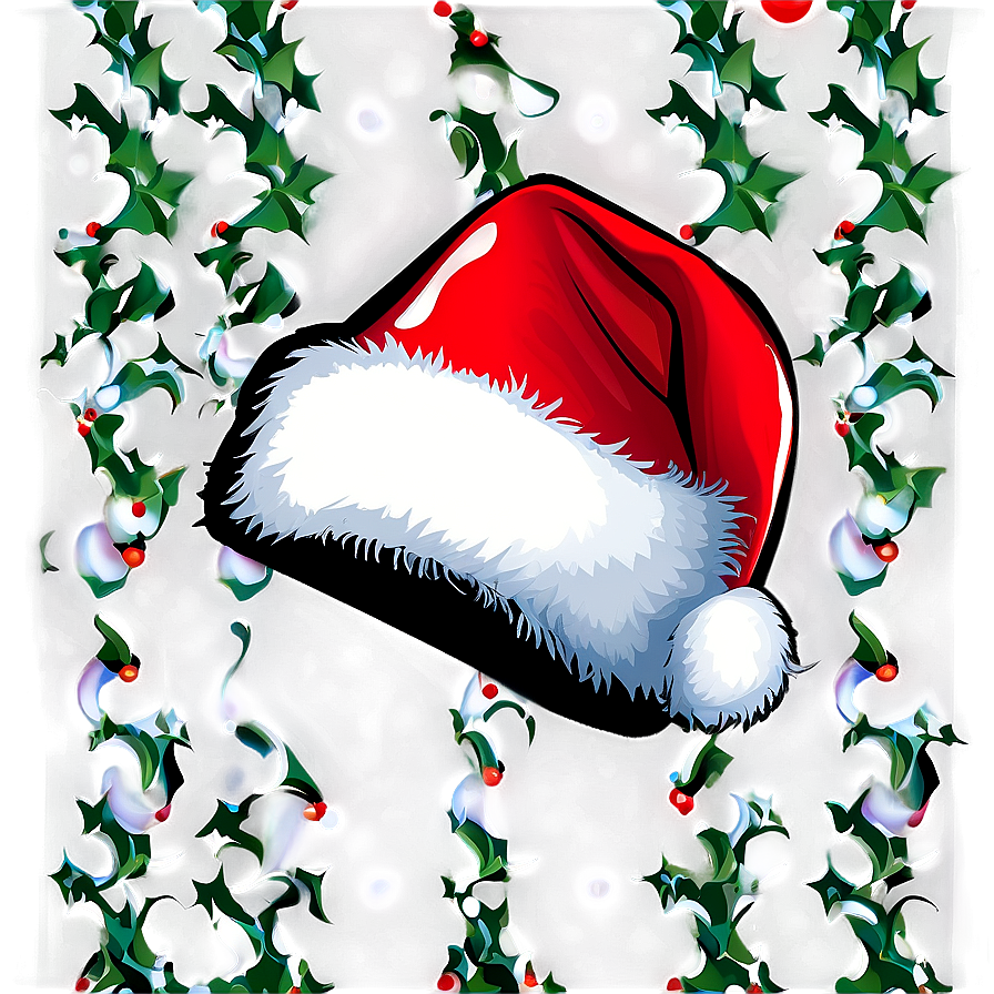 Santa Hat With Holly Png Dwh96