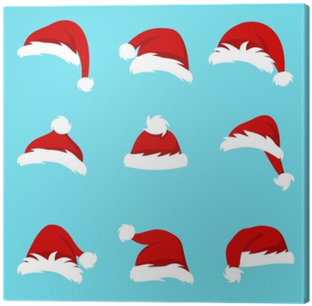 Santa Hats Pattern Christmas Background