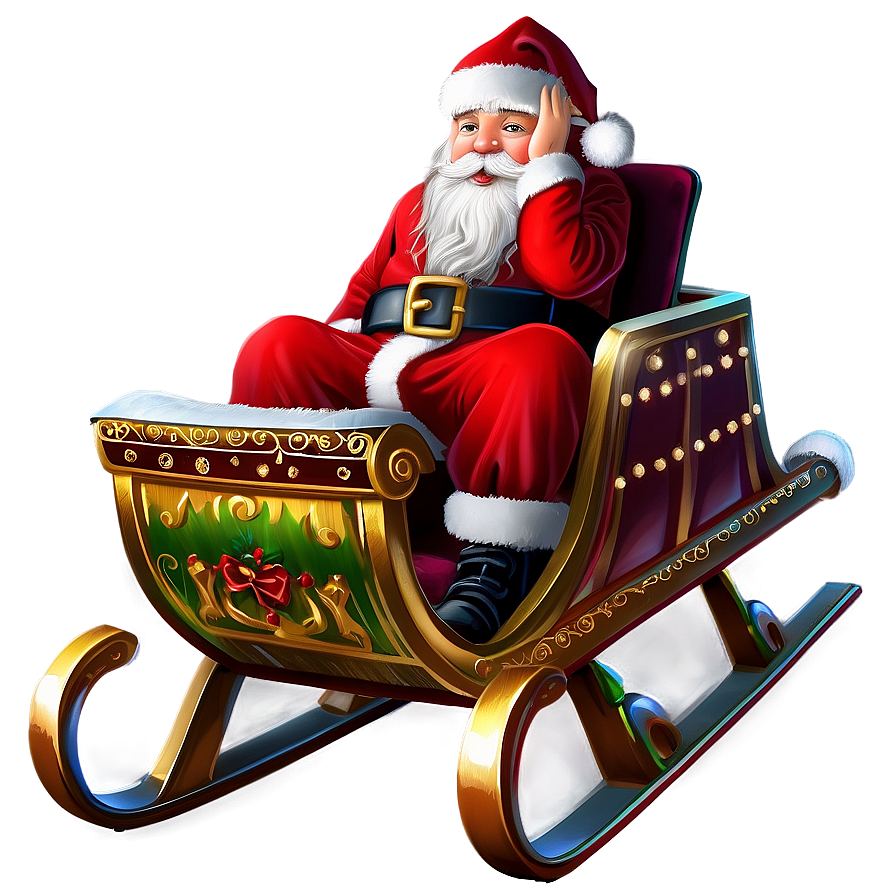 Santa In Sleigh Png 58