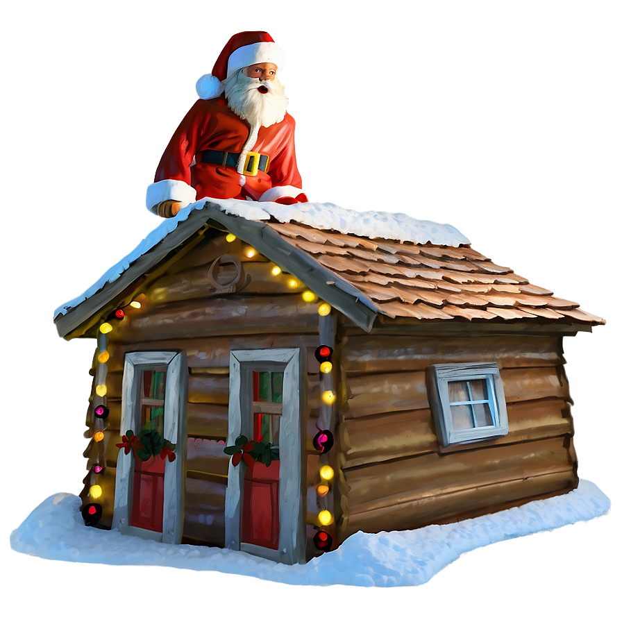 Santa On Roof Png Eak32