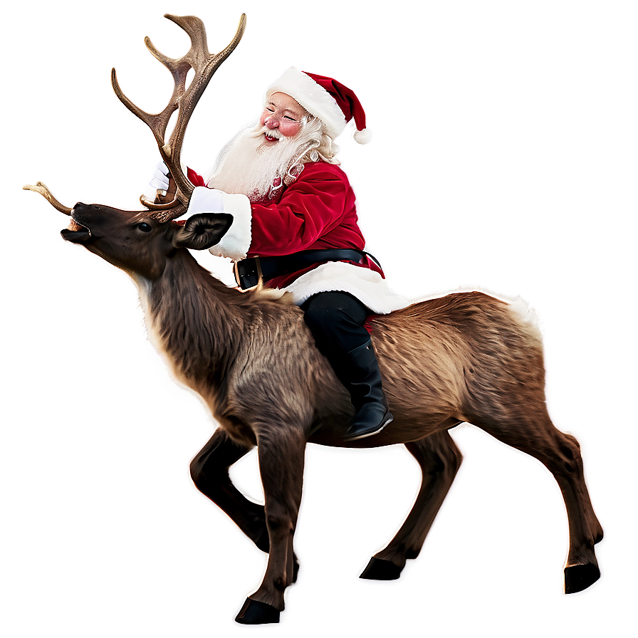 Santa Riding Reindeer Png Dmp