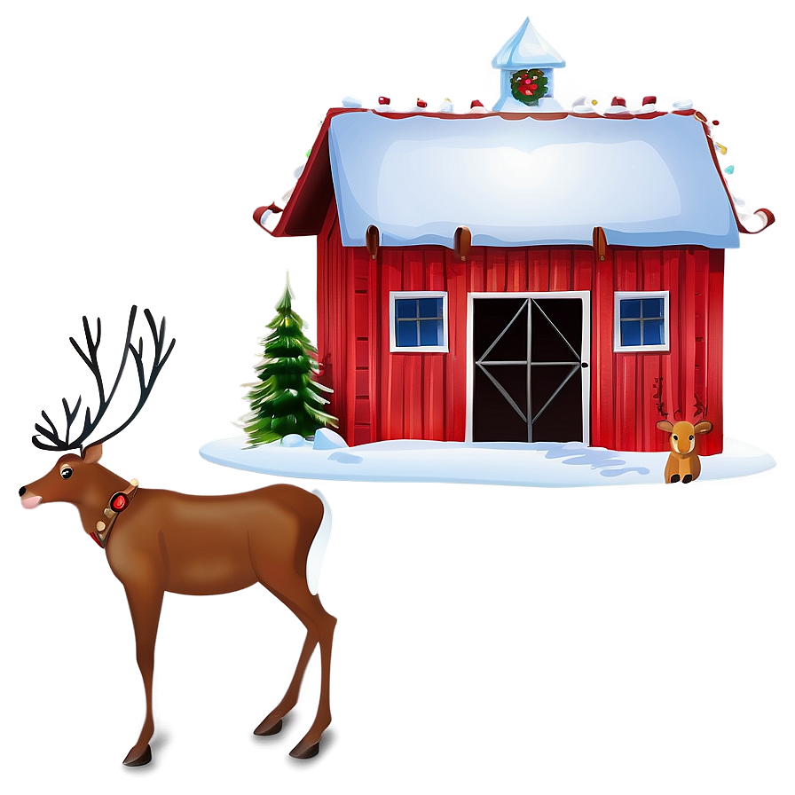 Santa's Reindeer Barn North Pole Png 06122024