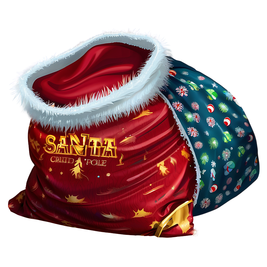 Santa Sack At North Pole Png Oxb54