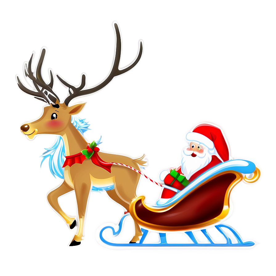 Santa Sleigh And Reindeer B