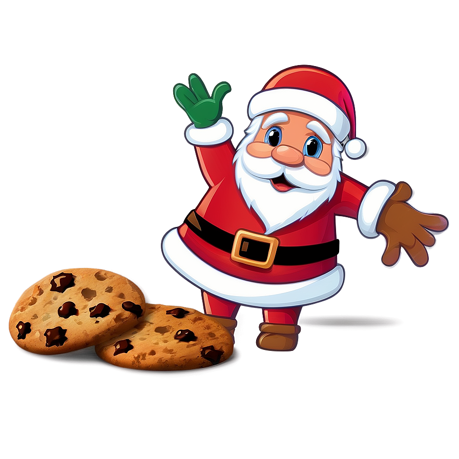 Santa With Cookies Cartoon Png 95