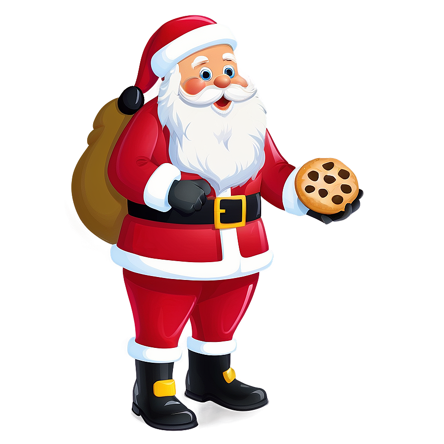 Santa With Cookies Cartoon Png Oye