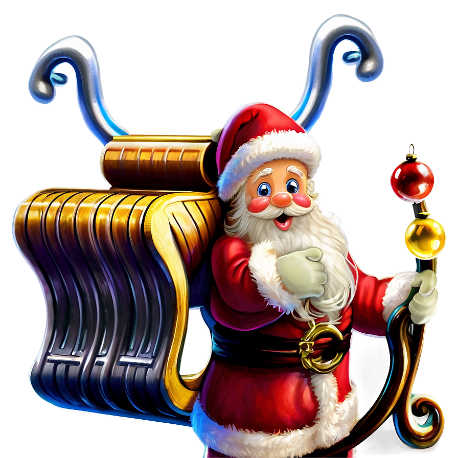 Santa With Sleigh Bells Png 05042024