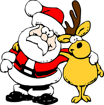 Santaand Reindeer Cartoon