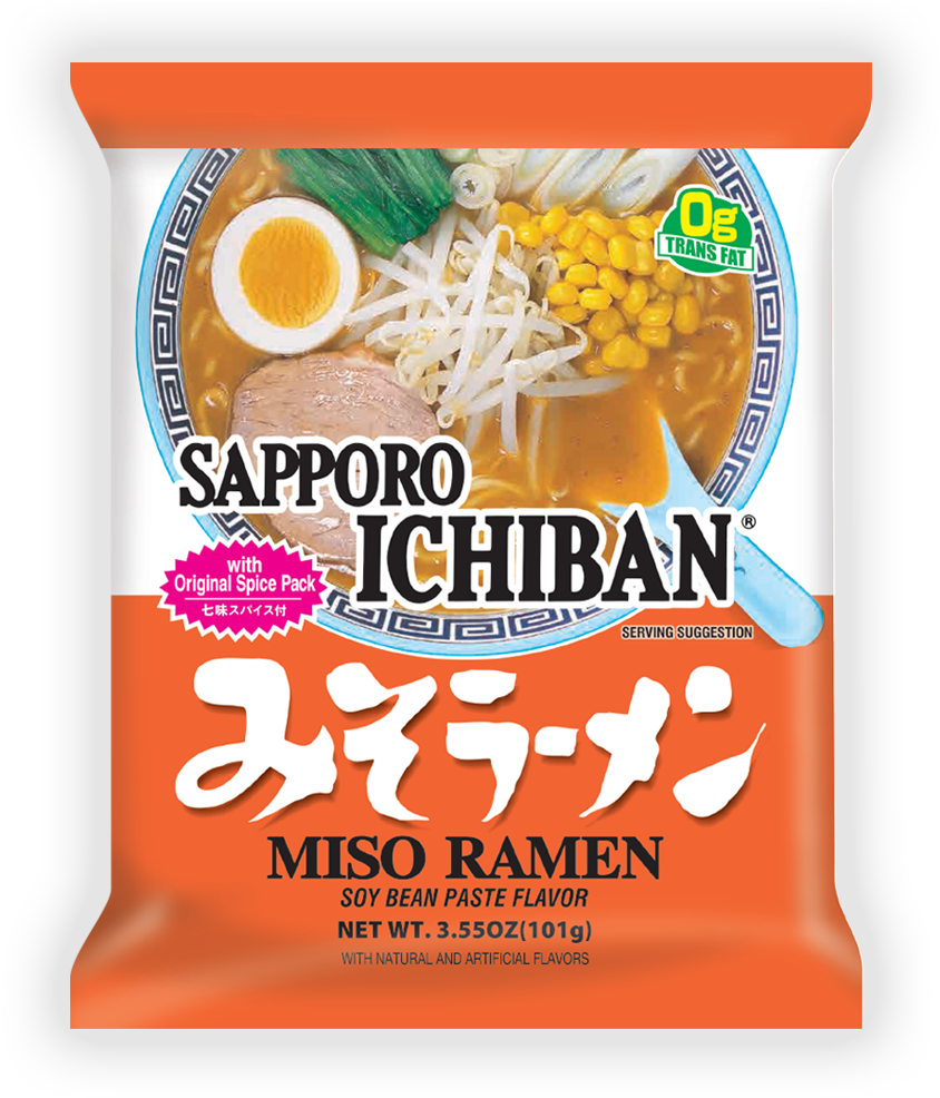 Sapporo Ichiban Miso Ramen PNG image with a transparent background, free high-resolution download