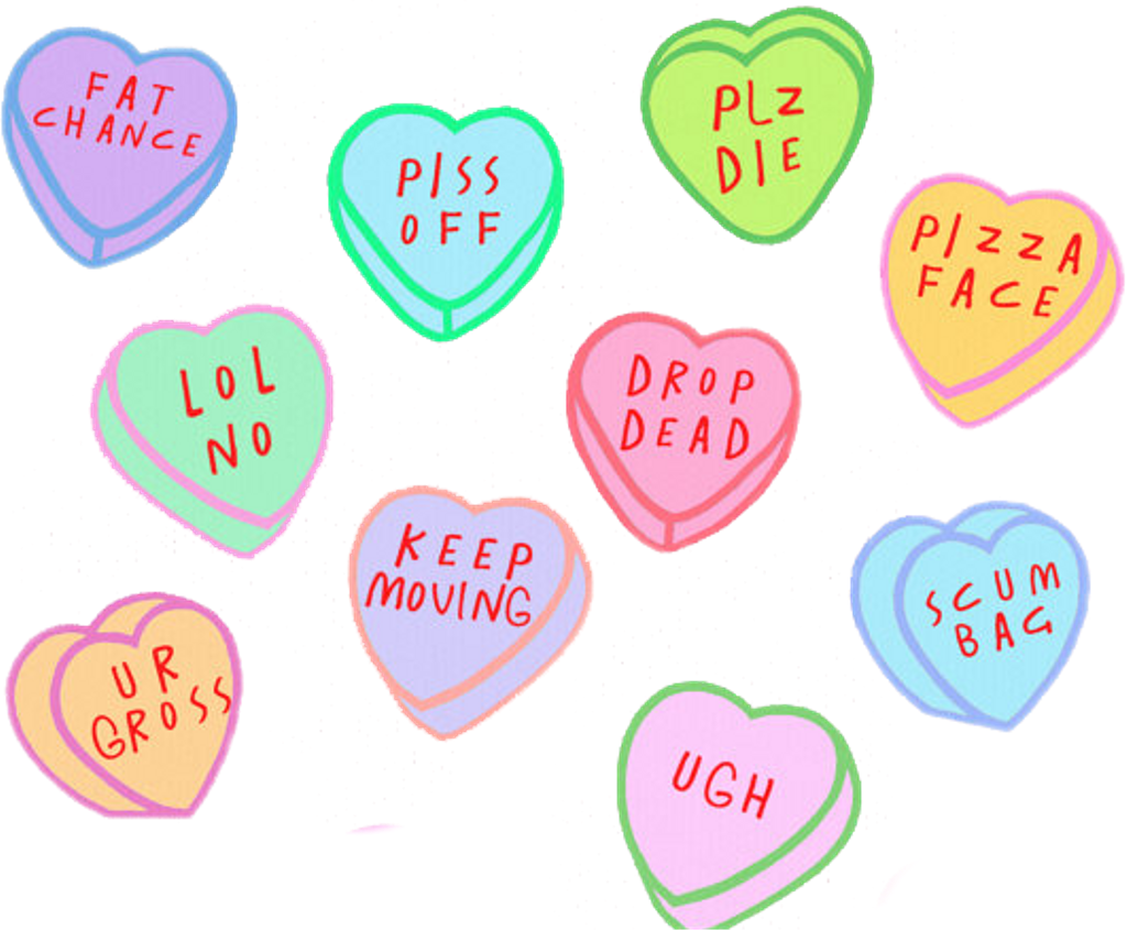 Sarcastic Candy Hearts PNG with transparent background
