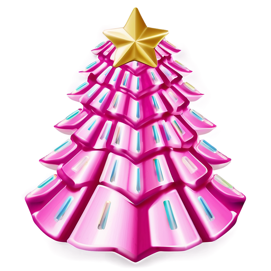 Satin Pink Christmas Tree Png Rjp26